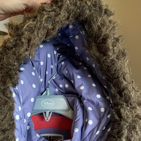 Mini Boden girls 7-8y puffer jacket/vest purple polka dot - Picture 7 of 13